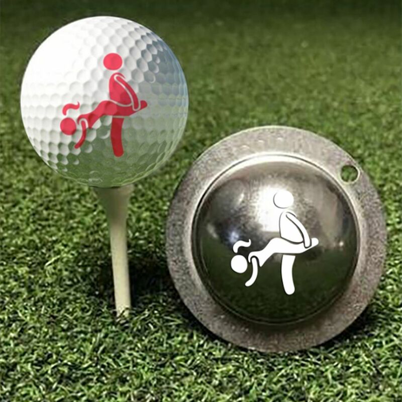 1Pc Grappige Golfbal Marker Modellen Bal Line Liner Marker Template Alignment Gereedschap Volwassen Humor Signaal Training Aids Sport tool
