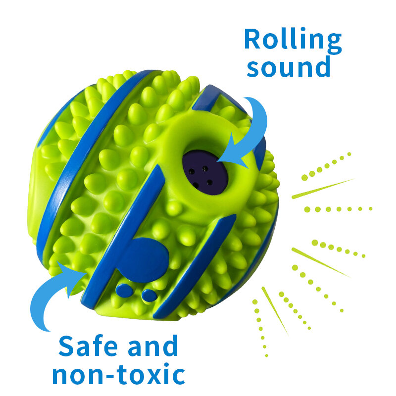 Bola de juguete Molar con sonido de 10/14cm, bola Vocal de escape interactiva, muñeco para perros con sonido para mascotas, juguete de limpieza al aire libre, 1 ud.