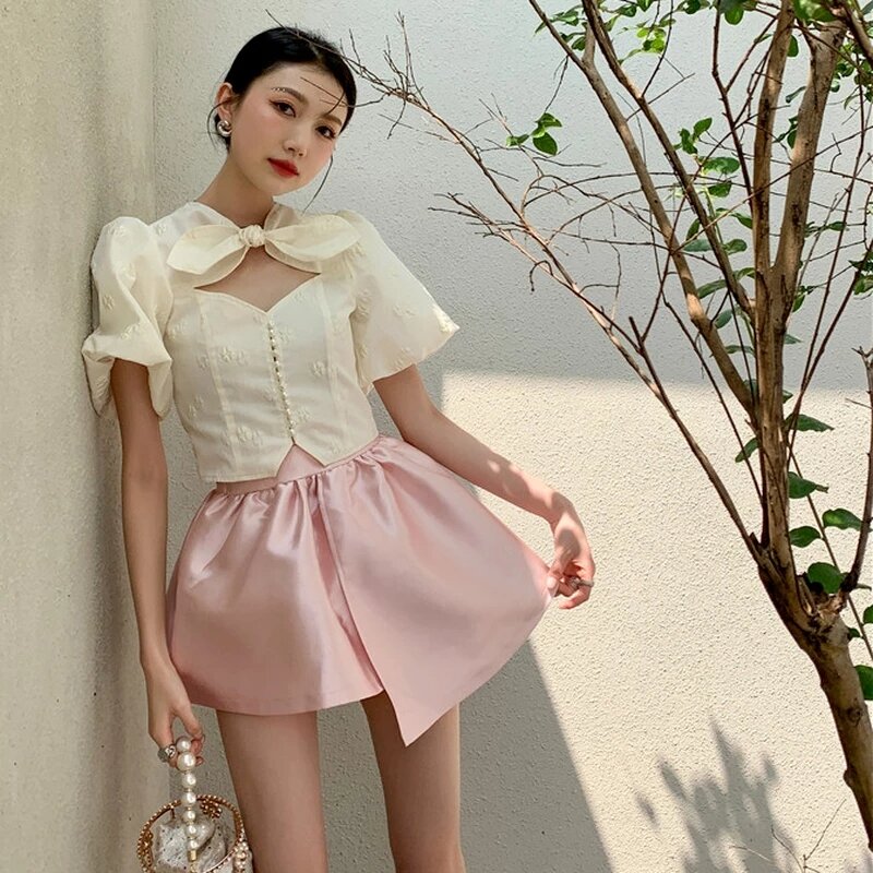 Женская элегантная бальная юбка, однотонная Асимметричная юбка с высокой талией, лето 2021
