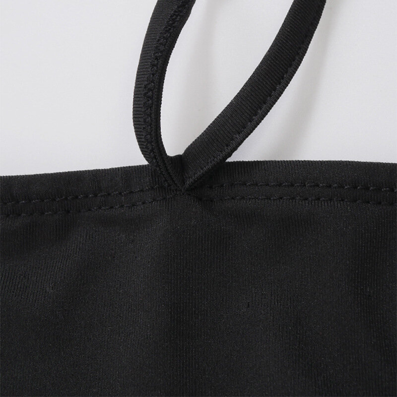 2021 nieregularne seksowne krótkie bluzki czarne letnie kobiety moda Streetwear klub Halter Neck Camis Top Off kamizelka na ramię