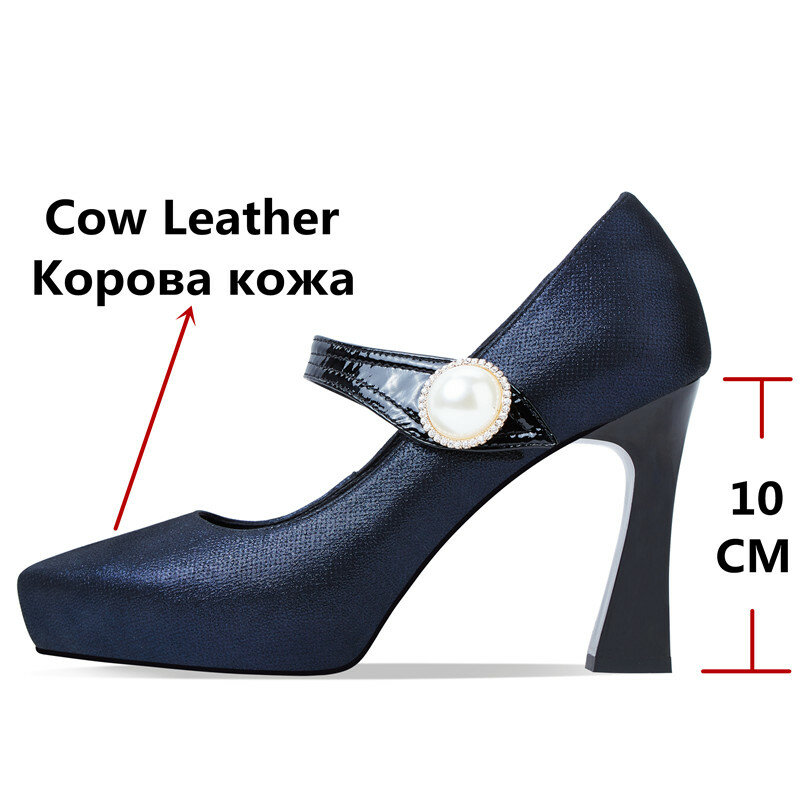 FEDONAS High Heels Pumps Women Spring Autumn Four Season Genuine Leather Party Prom Shoes Woman Pointed Toe Shallow Pumps