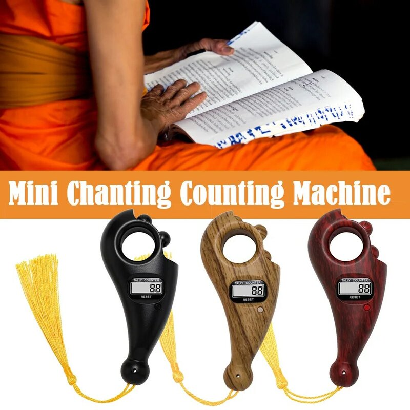 Portable Buddha Handheld Tassel Digital Beads Counter Finger Game Toy Manual Reset Decompression Relaxation Tool for Meditation