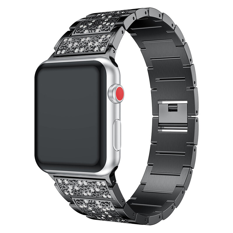 Luksusowy pasek diamentowy do zegarka Apple watch 44mm 40mm 42mm 38mm iwatch bransoletka 5 4 3 pasek ze stali nierdzewnej akcesoria do zegarka Apple