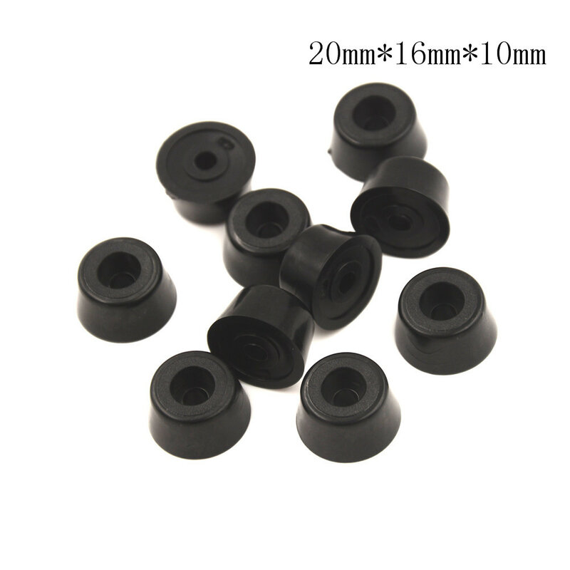 10pcs Anti slip furniture legs Feet Black Speaker Cabinet bed Table Box Conical rubber shock pad floor protector Furniture Parts