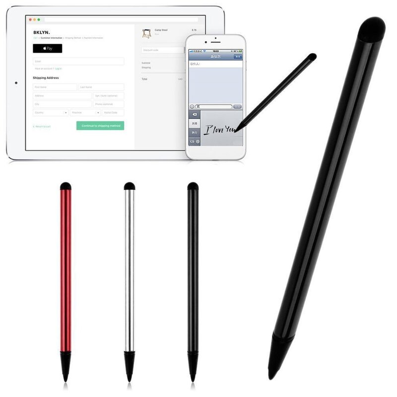 2in1 tela de toque forte compatibilidade do telefone móvel stylus esferográfica caneta de metal adequado para o telefone móvel para almofada