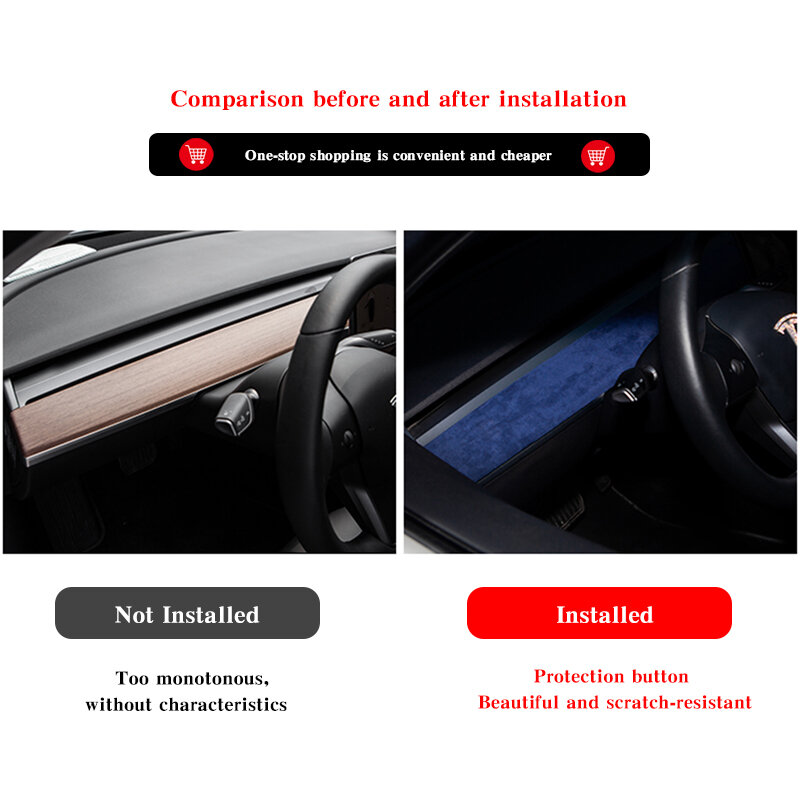 Tira decorativa de Control Central de piel para Tesla modelo 3, accesorios, Panel de Control Central ABS 2020