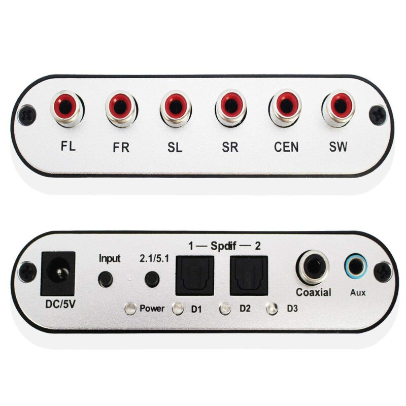 VAORLO-decodificador de Audio Dolby Digital 5,1 Dts/Ac-3, convertidor óptico a analógico RCA de 5,1 canales, amplificador de Audio para TV