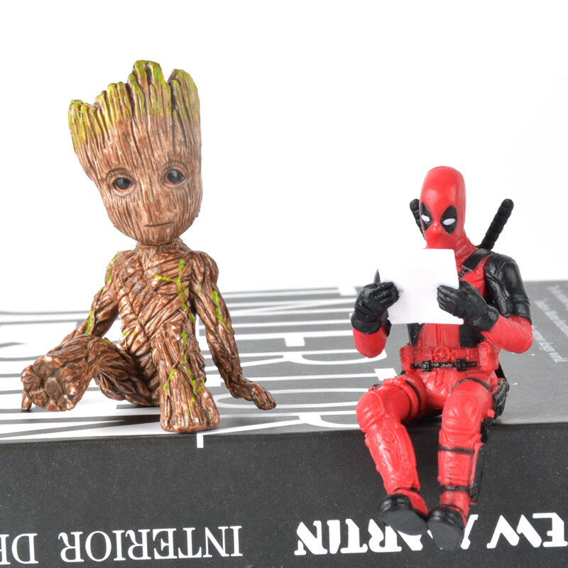 Figuras de acción de personajes de los Vengadores de Marvel  juguetes de acción de árbol  Groot  Deadpool 2 No.#1 