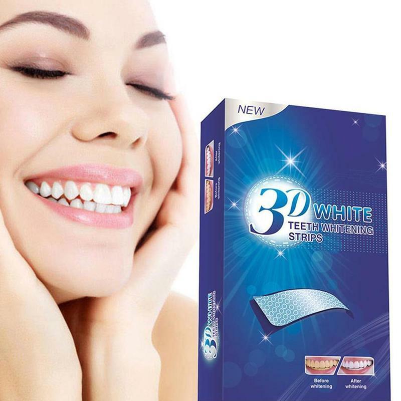28 pz/14 paia 3D Gel denti strisce sbiancanti dente bianco kit dentale igiene orale striscia di cura per denti finti impiallacciature dentista seks