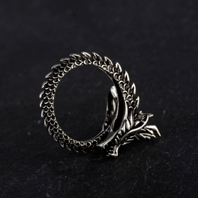 2021ใหม่ขายร้อน Retro สไตล์จีนประเภทแหวนผู้ชายเลียนแบบแหวนโลหะผสมเครื่องประดับแห่งชาติ Dragon Party ขอ...