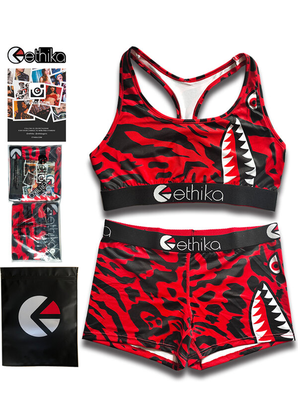 Ethika-スポーツ用の2ピースセット,女性用の赤いボール下着,フィットネスセット,新しいスタイル,コレクション2022