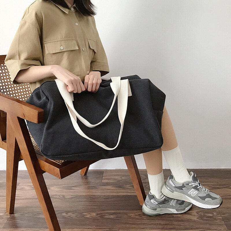 Torba podróżna o dużej pojemności damska torba na Fitness lekka płócienna torebka biznesowa na ramię