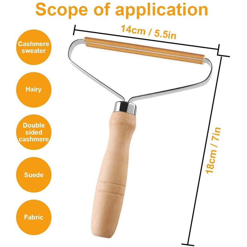 Lint Remover Copper Wood Roller Anti-Pilling Razors Soft Clothes Fuzz Shaver For Home Travel Portable 5.5 Inch*7 Inch 1Pc