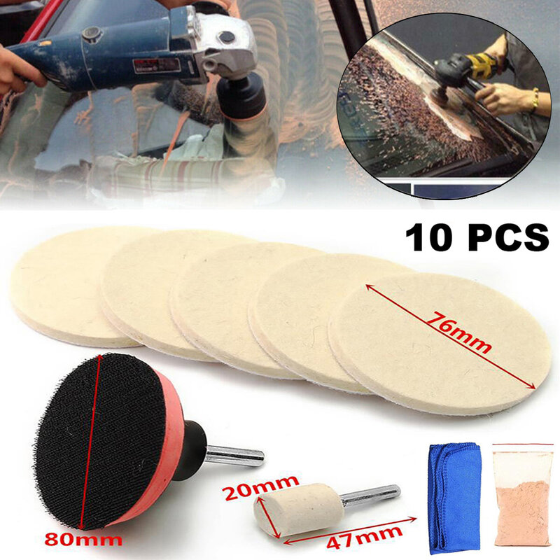10Pcs Cerium Oxide Glass Polishing Powder Kit For Deep Scratch Remover for Windscreen Windows Glass Cleaning Scratch Removal