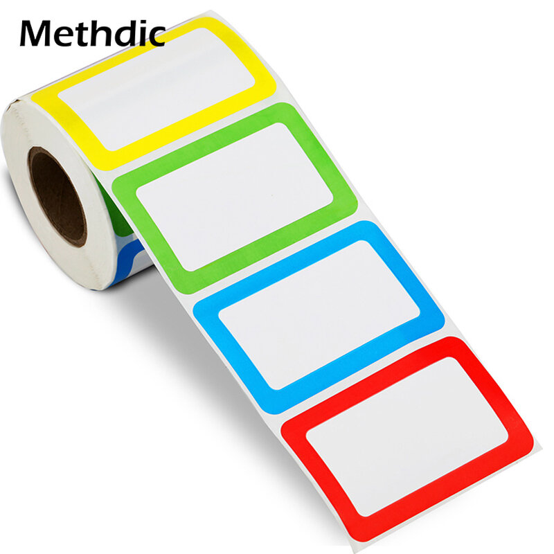 250/ roll metdic adesivo colorato nome tag 5 colori adesivi per etichette etichette scrivibili grazie etichetta adesivi per etichette carini