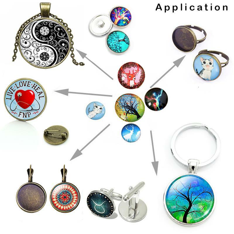 DOG 12Mm/18Mm/20Mm/25Mm Round Photo Glass Cabochon Demo Flat Back Making Findings B8445