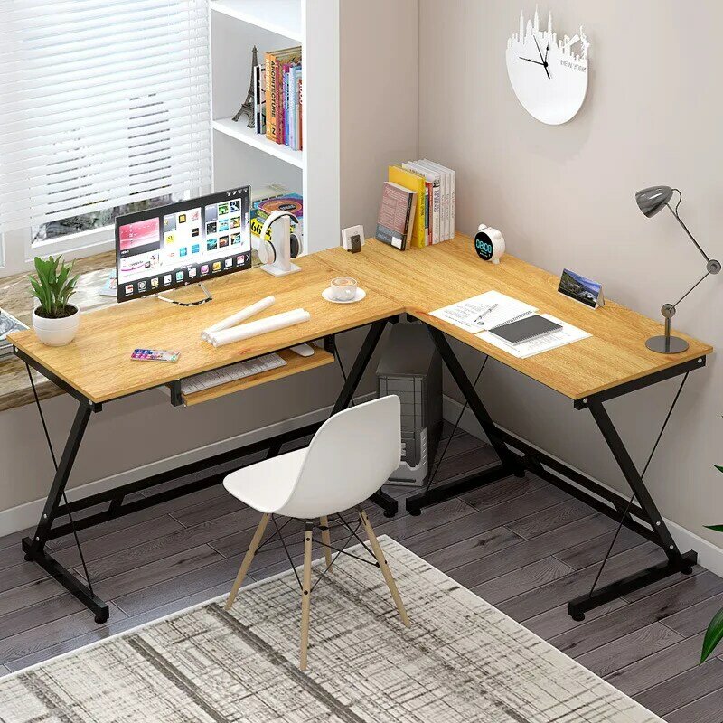 Mesa de computador mesa de canto em casa combinação de estante de mesa moderno simples econômico espaço-economia de mesa