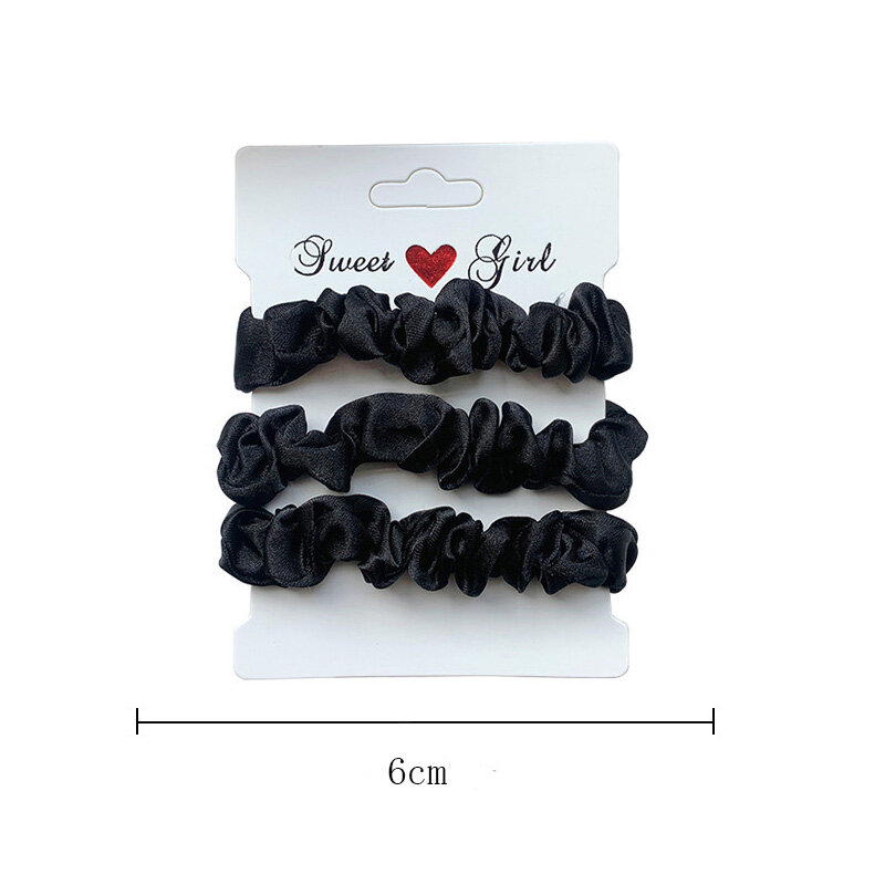 3 sztuk/zestaw moda kobiety dziewczęta jedwabiste satynowe gumki do włosów jednokolorowe elastyczna opaska do włosów proste eleganckie gumki kucyk Holder