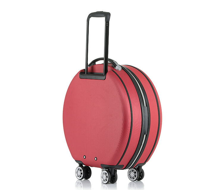 Maleta rodante con estuche de cosméticos para mujer, bolsa de equipaje de viaje redonda de ABS + PC, caja de carro de viaje con ruedas universales y bolso