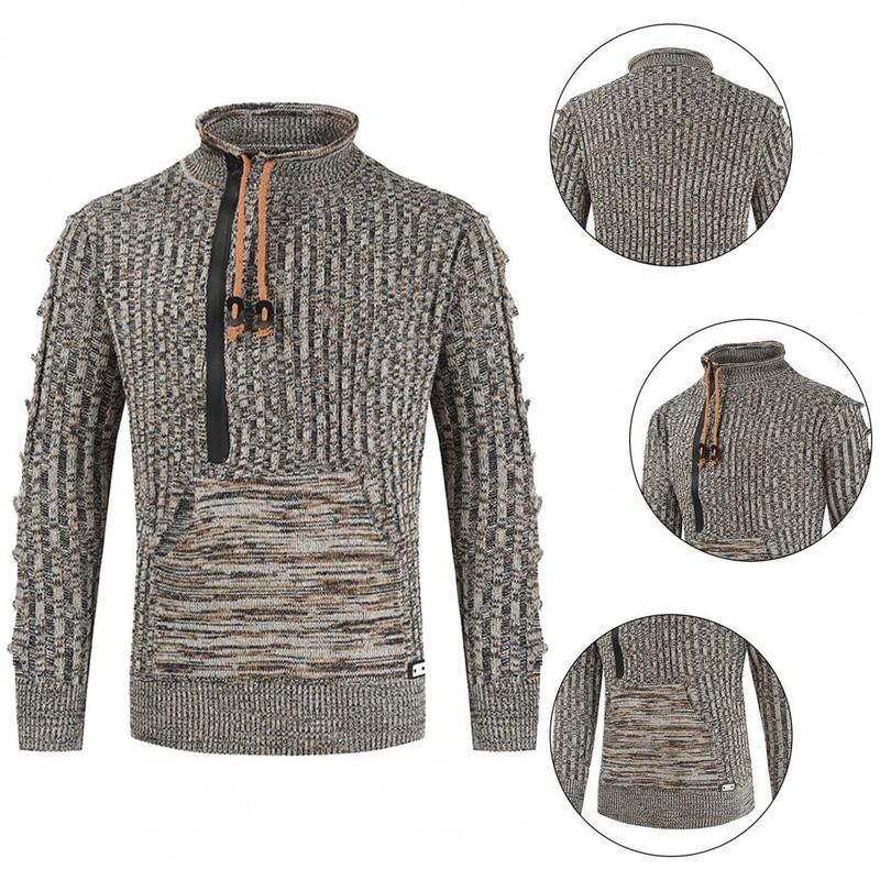 Half High Collar All-Matched Half High Collar Men Sweater for Daily Wear