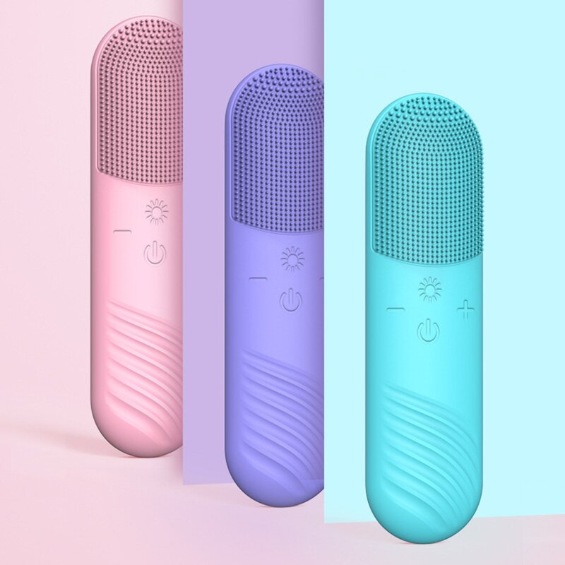 Red Blue Light Electric Facial Cleanser Wash Machine Skin Pore Cleaner Body Cleansing Massage Mini Beauty Massager Brush