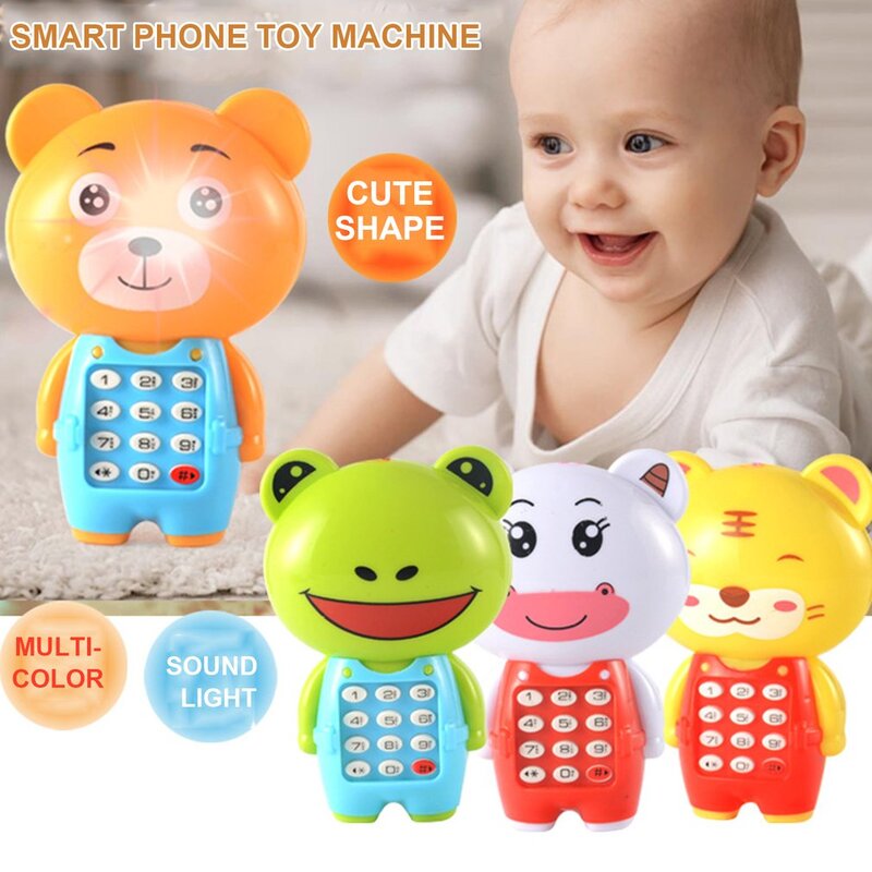 Cartoon telefon muzyczny świecące puzzle dla dzieci prezent dla dziecka dzieci telefon muzyczny praktyczne przenośne odporne na zużycie zabawki