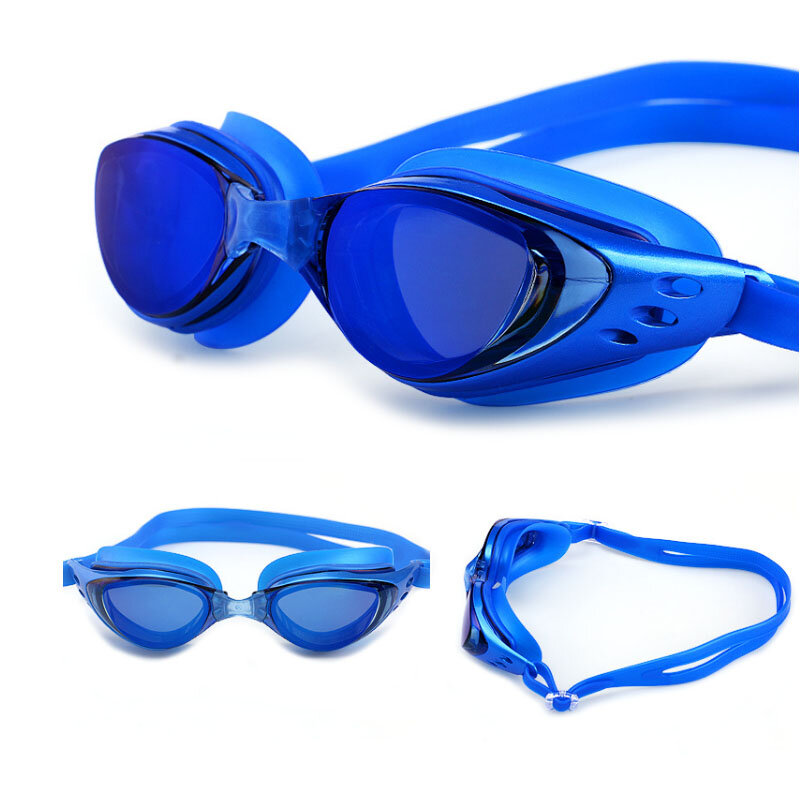 Gafas de natación para miopía, 1,0 ~-10, impermeables, antiniebla, graduadas para natación, gafas de buceo grandes de silicona para agua, unisex