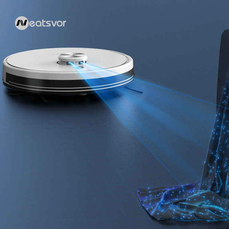 NEATSVOR S600 جهاز آلي لتنظيف الأتربة والملاحة بالليزر 4000PA كيس لجميع الغبار التلقائي نظام التجميع الغبار المنزل الذكي