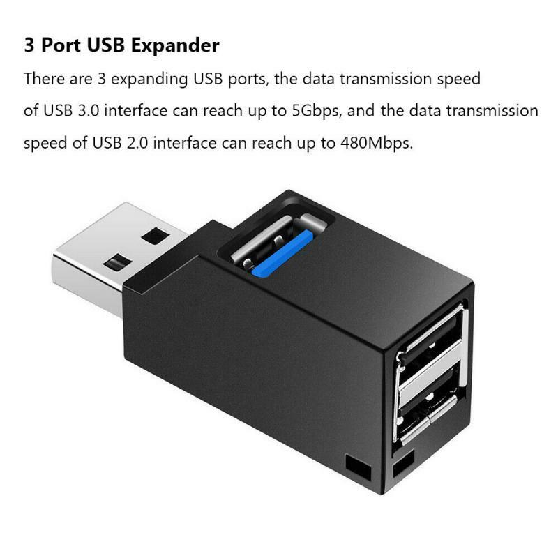 USB HUB 3.0, mini boîte de séparation pour PC et téléphone portable Xiaomi, adaptateur également utilisable sur Macbook, convient aussi pour un lecteur de disque U à haute vitesse, 3 ports