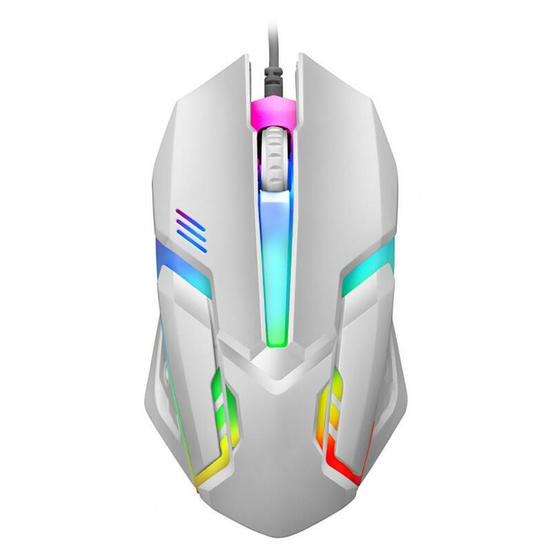 Mysz USB Rainbow podświetlenie przewodowa wtyczka typu Plug Play optyczna mysz komputerowa do gier na PC