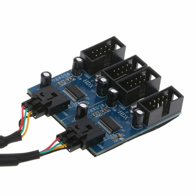 Nuovo PC Case interno 9 Pin USB 2.0 Header maschio da 1 a 4 femmina Splitter PCB Chipset Extender potenziato 30cm Drop Ship pin g