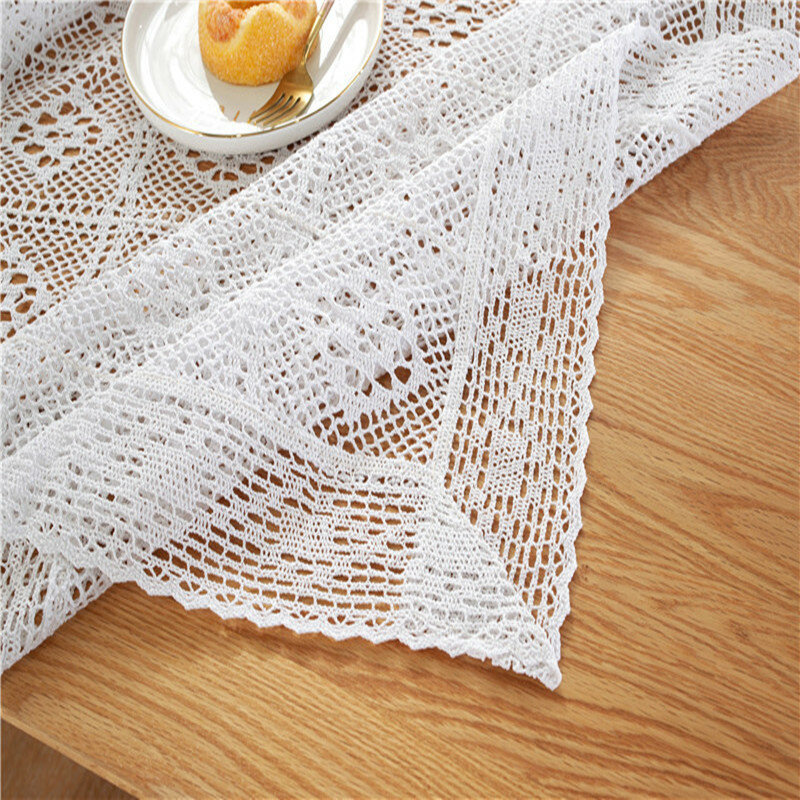 TN Hollow Decorative Table Cloth Lace Tablecloth Rectangular Tablecloths Dining Table Cover Mesa Nappe Tablecloth For Table