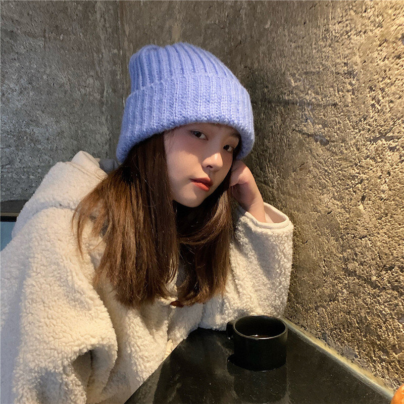 2021 New Winter Hats For Women Knit Caps Casual Couple Wool Cap Lady Thread Knitted Beanie Chapeau Female Bonnet шляпа женская