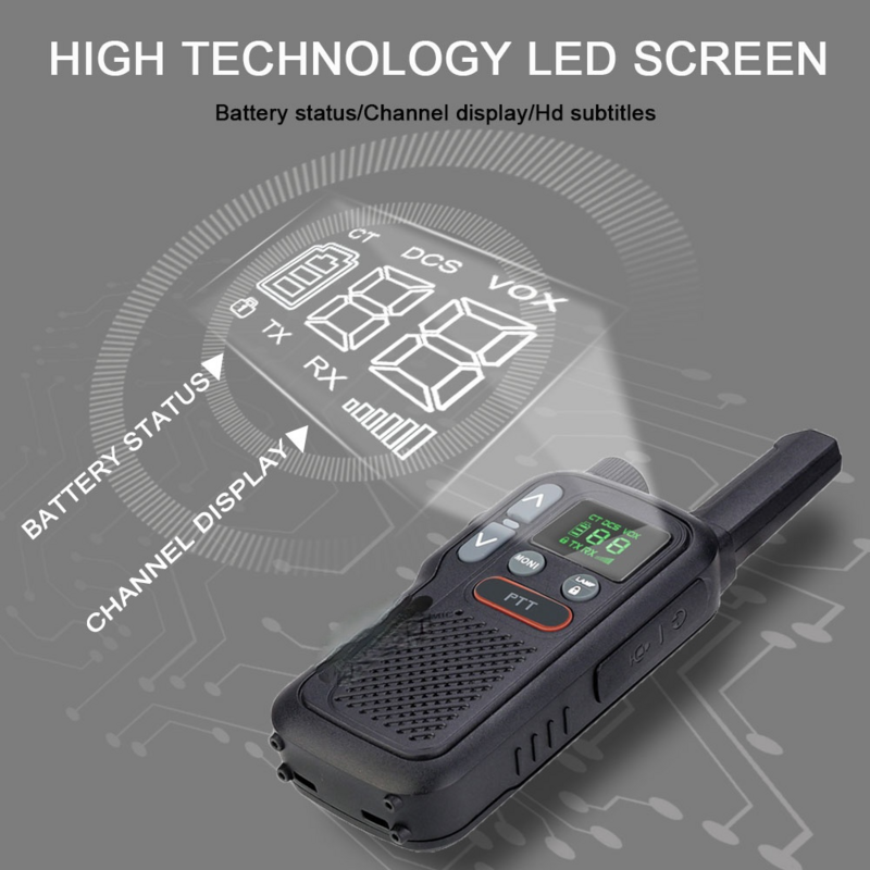 Mini talkie-walkie Portable et Rechargeable RB618, 1 ou 2 pièces, PTT PMR446, longue portée, Radio bidirectionnelle pour la chasse
