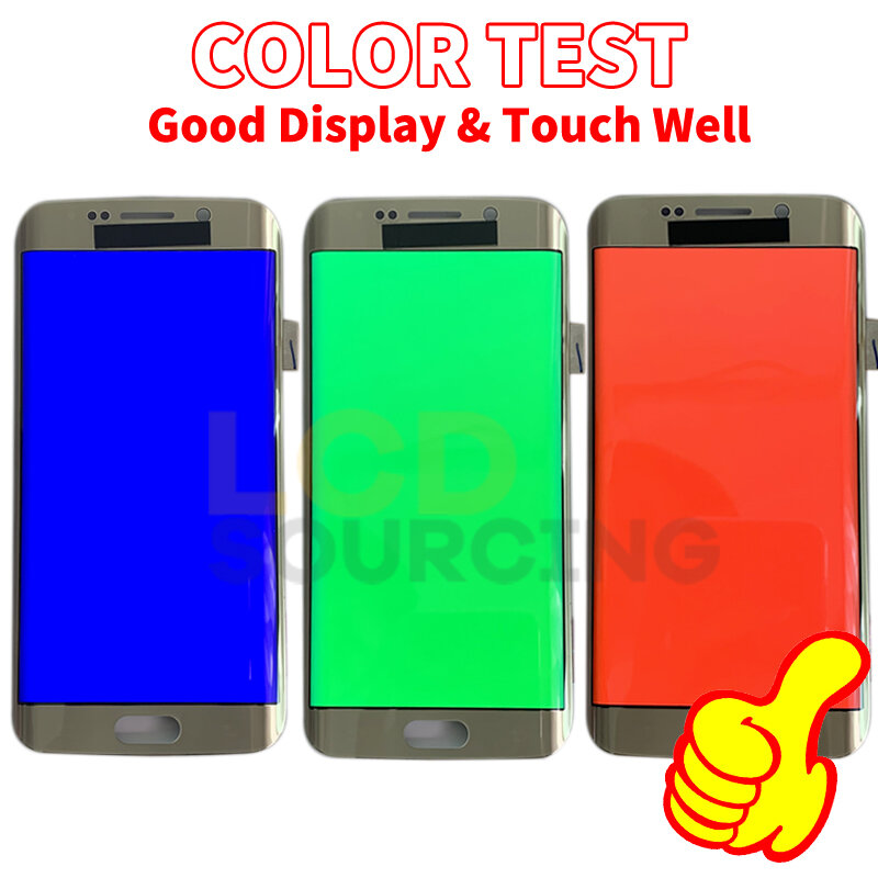 5.7 "สำหรับSamsung Galaxy S6 EDGE PLUSจอแสดงผลLCD G928 G928F Touch Screen Digitizer ASSEMBLYสำหรับSamsung S6 EDGE LCDเปลี่ยนG925
