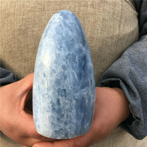 Cristal de Quartz de Calcite bleue naturelle, spécimen minéral de guérison