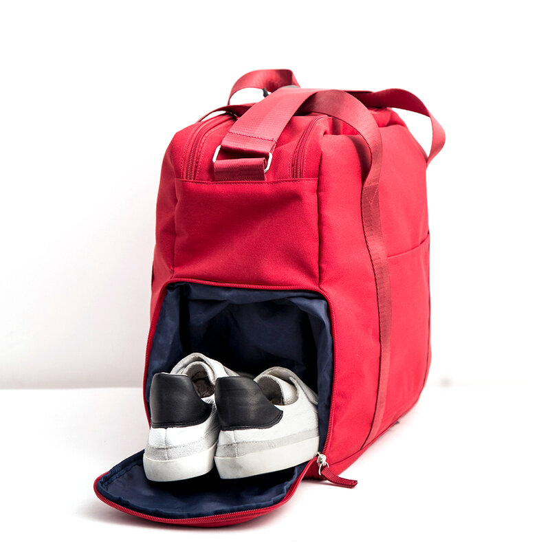 Nova mulher sacos de viagem grande à prova dwaterproof água bolsas de ombro com sapatos de armazenamento para mulher esportes ginásio saco