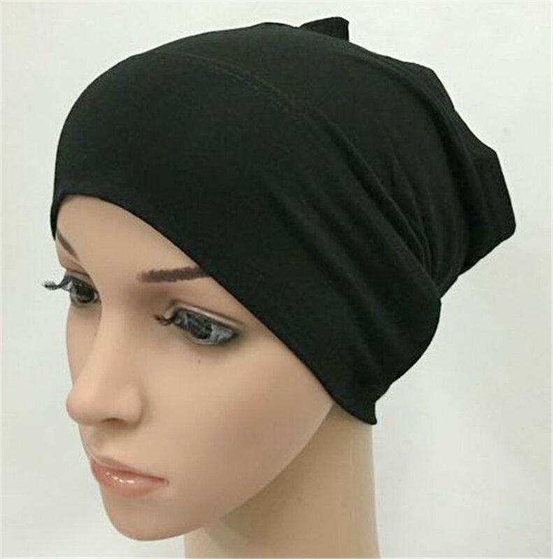 2021 soft modal inner Hijab Caps Muslim stretch Turban cap Islamic Underscarf Bonnet hat female headband tube cap turbante mujer