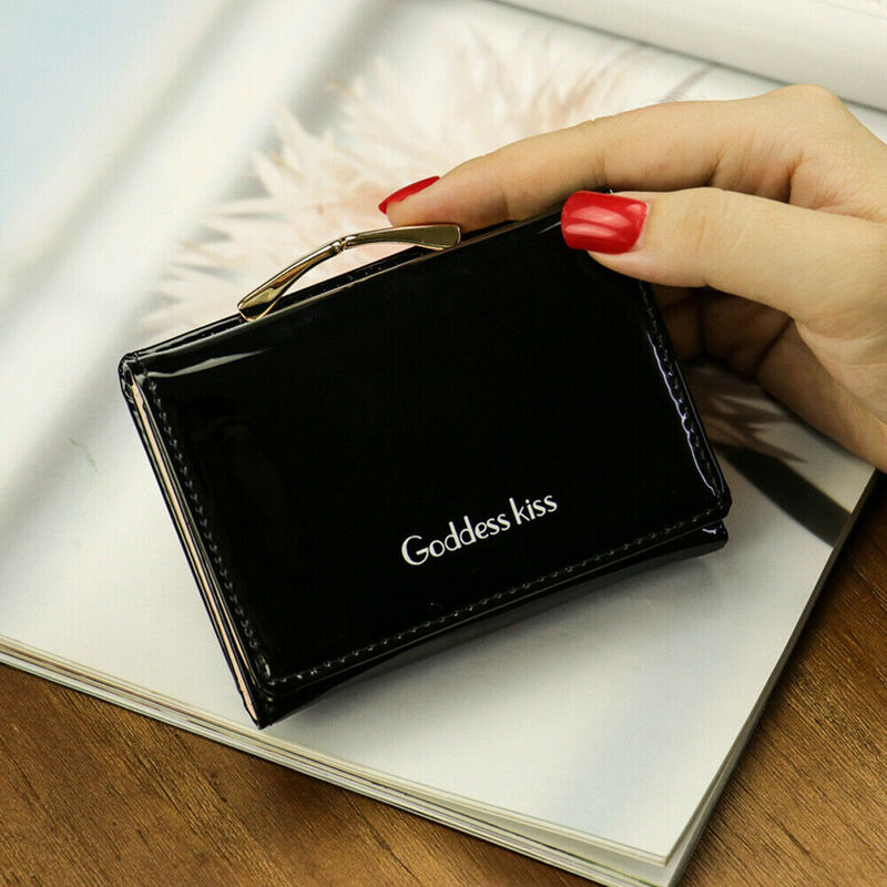 2019 Newest Hot Women Short Small Coin Purse Wallet Ladies Leather Folding Card Card Holder Laser Colorful Coin Purses