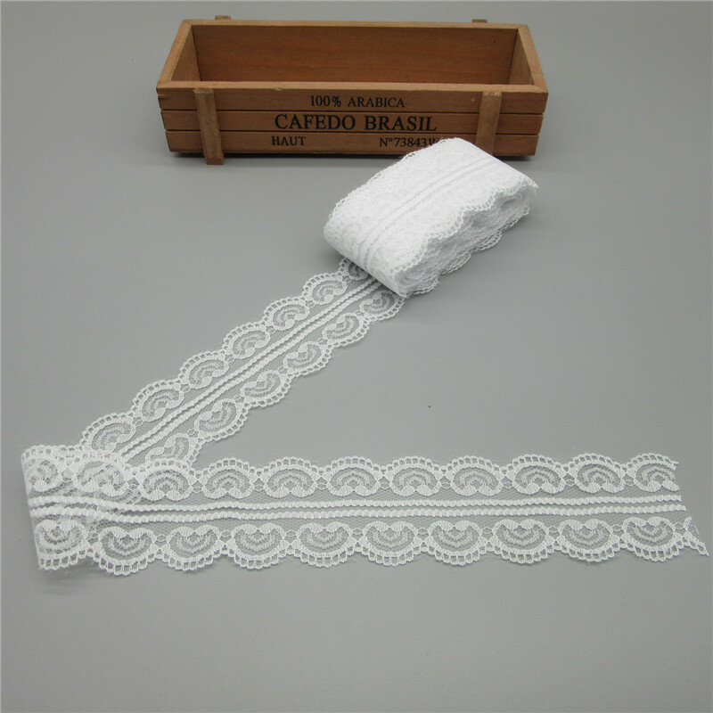 The New 10 Yards/lot Lace Ribbon 50mm Wide African Lace Fabric Crafts Decorate DIY Embroidery Underwear Sewing