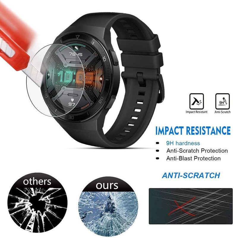 Protector de pantalla de vidrio templado para Huawei Watch GT 2e, película protectora de pantalla para Huawei Watch gt 2e, 46mm