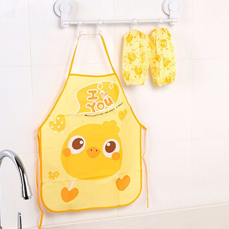 Cartoon Children's Eat Aprons Waterproof Kitchen Chef Sleeveless For Cardboard And Paint Animal Printed Eating Apron Anti-wear