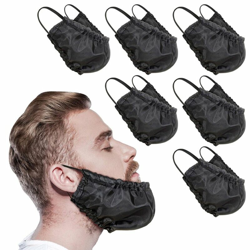 Copertura per barba da uomo copertura per barba lavabile in riso anti-appiccicoso copertura antisporco elastica traspirante per dormire