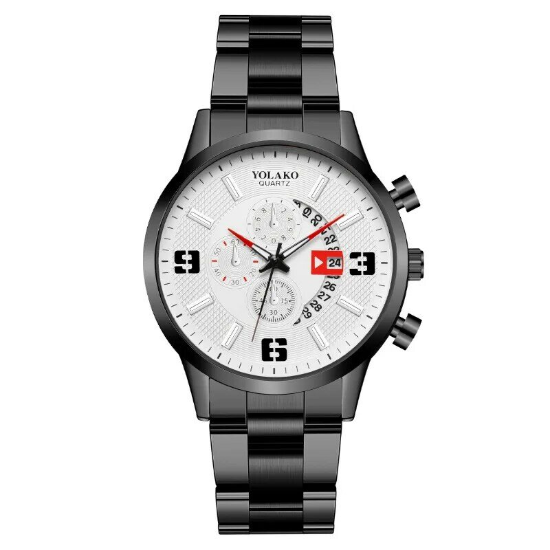 New Goods! ! Fashion Big Digital Calendar Men's Watches Men's Watches Quartz Watches Steel Band Men's Watches Factory Outlet