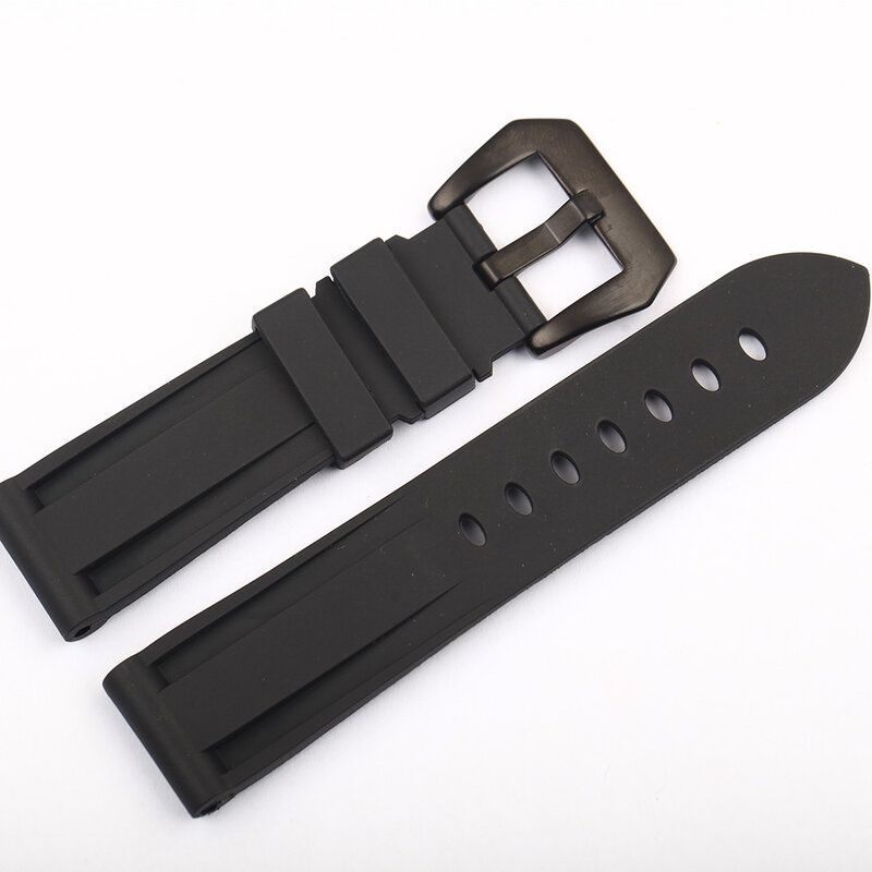 22mm 24mm 26mm Rubber Watch Band Waterproof Silicone Watch Strap Black,Blue,Green,Orange,White Watchband for Men
