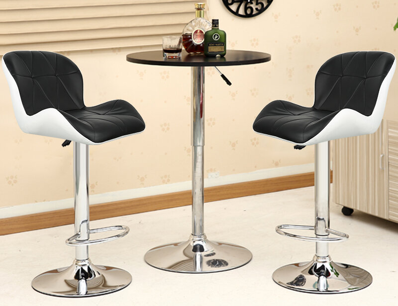 Taburetes de barra giratorios de cuero para Bar, silla de descanso de altura ajustable para cocina y comedor