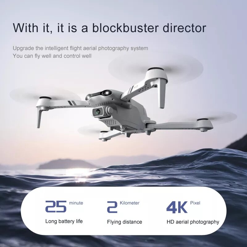SHAREFUNBAY Drone F10 Baru 4K Drone GPS Profesional dengan Kamera Hd 4K Kamera Rc Helikopter 5G WiFi Fpv Drone Quadcopter Mainan