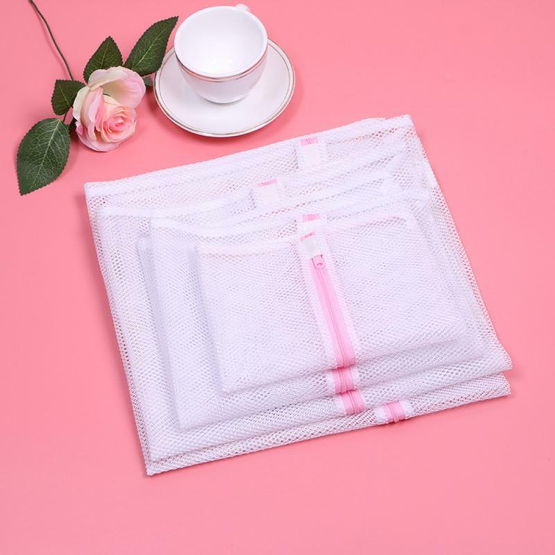 Zippered Mesh Laundry Wash Bags Foldable Thicken Delicates Lingerie Underwear Washing Machine Clothes Protection Net Laundry Bag
