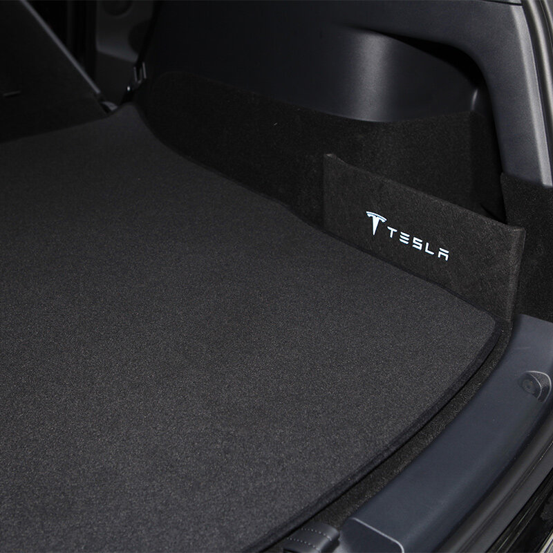 Tplus Soft Luggage Mat Car Accessories For Tesla Model Y 2020-2021 Front And Rear Luggage Mats Fur Flannel Box Mats