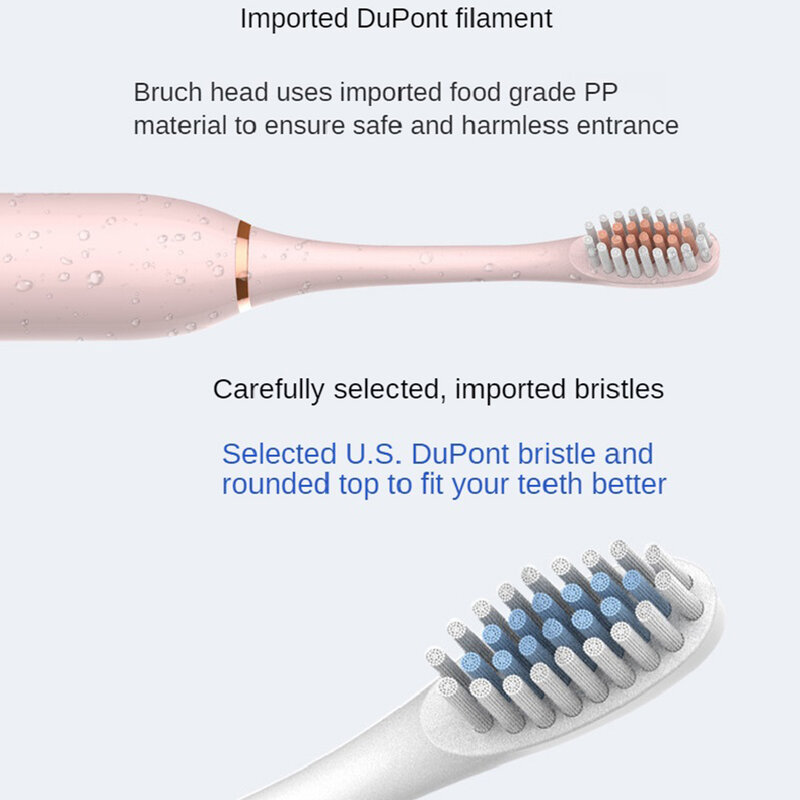 Cepillo de dientes eléctrico sónico para adultos, cerdas suaves para el hogar, recargable por USB, resistente al agua, 5 archivos, nuevo estilo, 2021